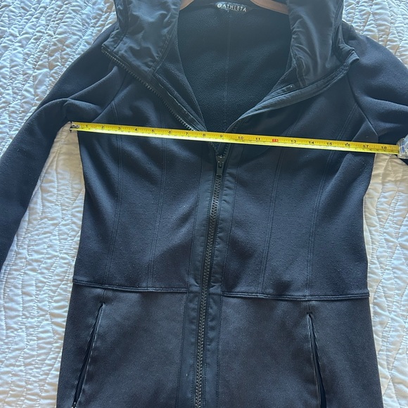 Women's Athleta Fitted Victory Hoodie S Black Full Zip - Picture 12 of 12
